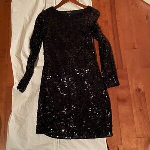Black Sequin Mini Dress